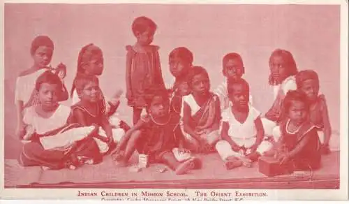 B078 Ilford Kinderfestzug Indianer Kinder in Mission Schule Postkarte