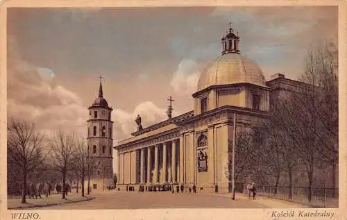 B077 Litauen Wilno Vilnius Kosciol Katerdralny Kathedrale Vintage Postkarte