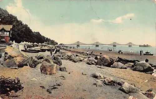 England 1913 Isle of Wight Sea View Bridge Vintage Postkarte