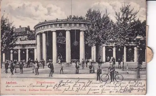 B081 Neuheit Auszug 1906 Deutschland Aachen Elisenbrunnen Fahrrad Postkarte