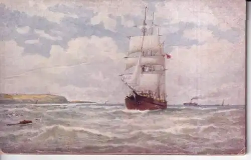 B080 Neuheit Tafel Grußkarte Weihnachtsgrüße Segelboot Postkarte