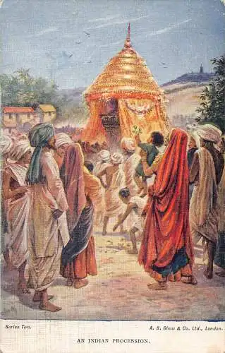 B079 Indien Indianer Prozession Kinder Ureinwohner Religiöse Zeremonie Postkarte