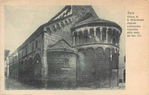 B077 Kroatien Zara Zadar Chiesa di S Grisostomo Kirche Vintage Postkarte