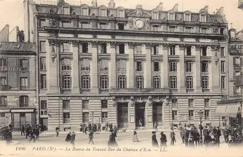 Frankreich Paris Bourse du Travail Rue du Chateau d'Eau Vintage Postkarte