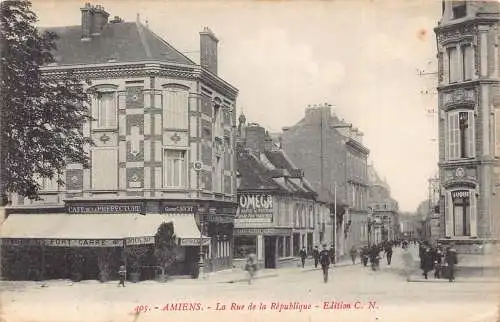 Frankreich 1917 Amiens Rue de Republique Cafe de la Prefecture WWI Feldpostkarte