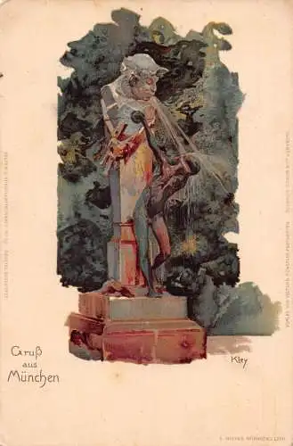 Deutschland Gruss aus München 1901 Litho Vintage Postkarte