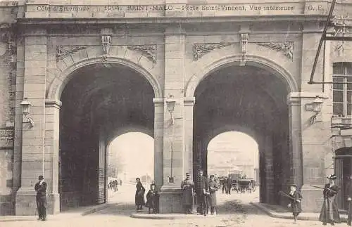Frankreich Saint Malo Porte Saint Vincent Gate Vintage Postkarte
