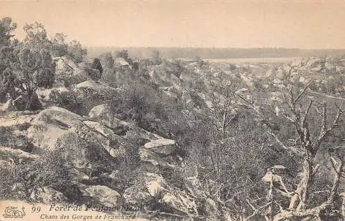 Frankreich Foret de Fontainebleau Chaos des Gorges de Franchard Vintage Postkarte
