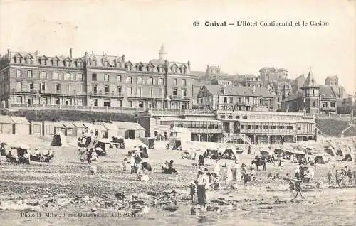 Frankreich Onival L'Hotel Continenetal et le Casino Strand Vintage Postkarte