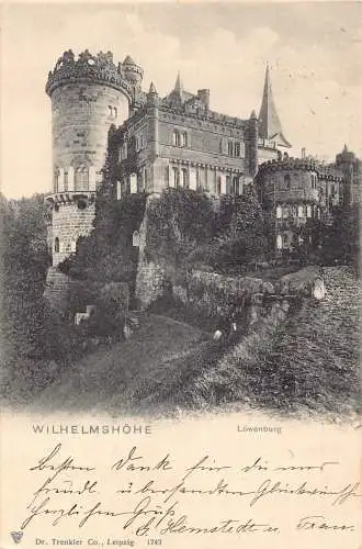Deutschland 1902 Wilhelmshöhe Schloss Löewenburg Vintage Postkarte