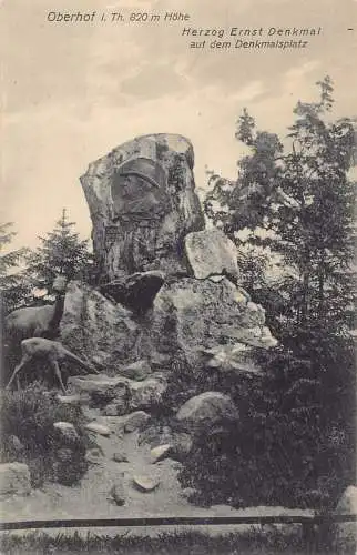 Deutschland Oberhof Herzog Ernst Denkmal Vintage Postkarte