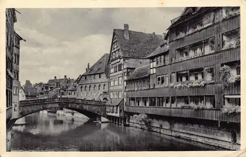 Deutschland 1940 Nürnberg Fleischerbrücke WWII Feldpostkarte