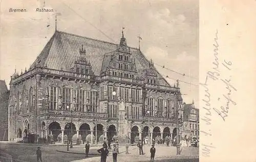 Deutschland 1910 Bremer Rathaus Rathaus Vintage Postkarte