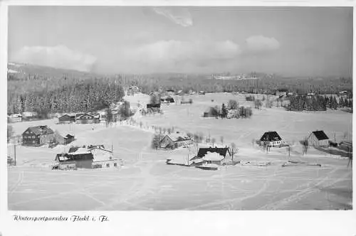 Deutschland Wintersportparadies Fleckli Fi Wintersportplatz RPPC Postkarte