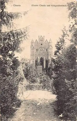 Deutschland 1920 Chorin Klosterl und Kloster Kriegerdenkmal Vintage Postkarte