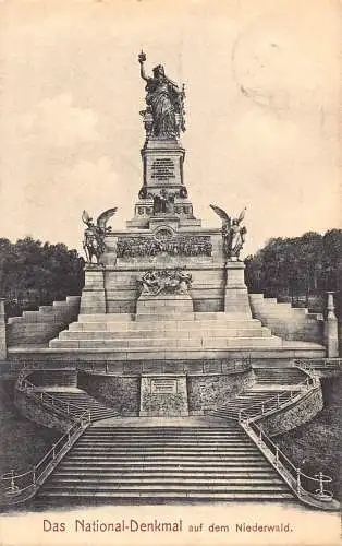 Deutschland 1909 Niederwald National Denkmal Vintage Postkarte