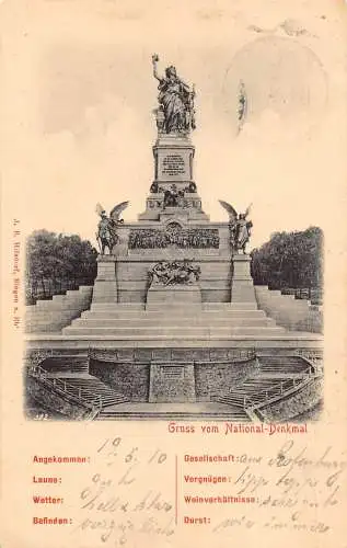 Deutschland 1910 Gruss vom Nationalen Denkmal alte Postkarte