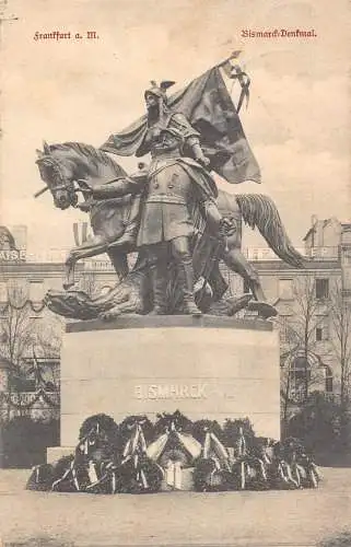 Deutschland 1908 Frankfurt a Main Bismarck Denkmal Vintage Postkarte