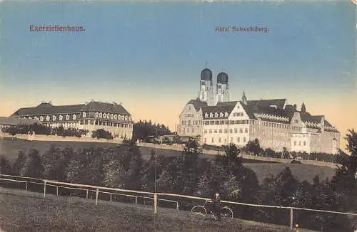 Deutschland Exerzietienhaus Abtei Kloster Schweiklberg Fahrrad Oldtimer Postkarte