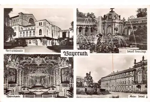 Deutschland Bayreuth Schloss Eremitage Schloss Oper Festspielhaus RPPC Postkarte