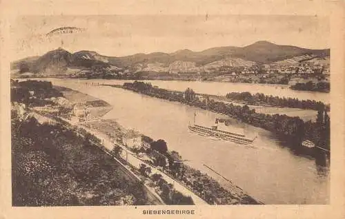 Deutschland 1920 Siebengebirge Dampfschiff Vintage Postkarte