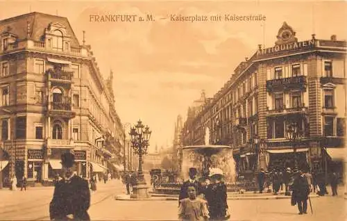 Deutschland Frankfurt a M Kaiserplatz mit Kaiserstraße Antikladen Postkarte