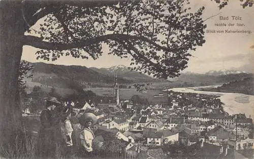 Deutschland 1912 Bad Tölz Kalvarienberg Kinder Vintage Postkarte