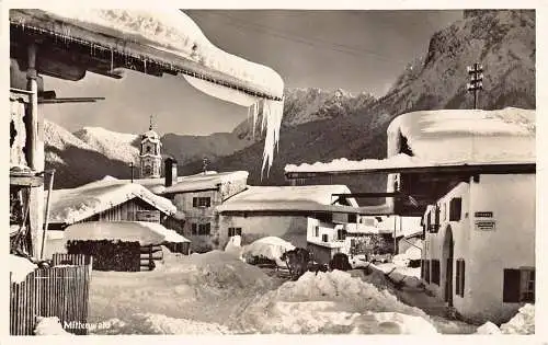 Deutschland 1937 Mittenwald RPPC Schnee Vintage Postkarte