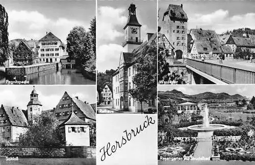 Deutschland Hersbruck Schloss Pegnitzpartie Wassertor Rataus RPPC Postkarte
