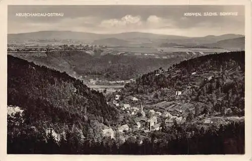 Deutschland 1935 Neuwandau Ostrau Krippen Saechs Schweiz Vintage Postkarte