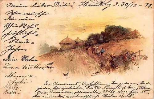 Deutschland 1898 Landwirtschaft Kunst Gemälde Vintage Postkarte