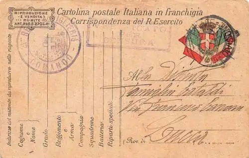 Italien 1917 Flagge Patriotische Ganzsache Karte