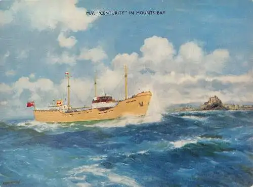 Schiffe MV Centurity in Mounts Bay Vintage Postkarte