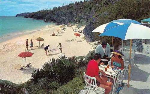 Bermuda 1968 Reefs Beach Club Southampton Restaurant Vintage Postkarte