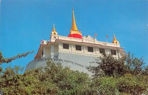 Thailand Phukao Thong Golden Mount Wat Sakes Bangkok Vintage Postkarte