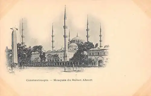 Türkei Istanbul Konstantinopel Moschee Sultan Ahmet ungeteilte Postkarte