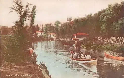 Türkei 1908 Istanbul Les Eaux douces d'Asie Boote Vintage Postkarte
