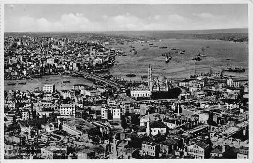 Türkei Istanbul Gesamtansicht Hafen Hafen Vintage Postkarte