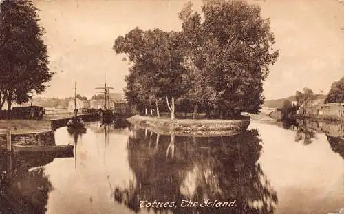 England 1927 Totnes The Island Boats Vintage Postkarte