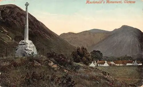Schottland 1912 Macdonald's Monument Glencoe Vintage Postkarte