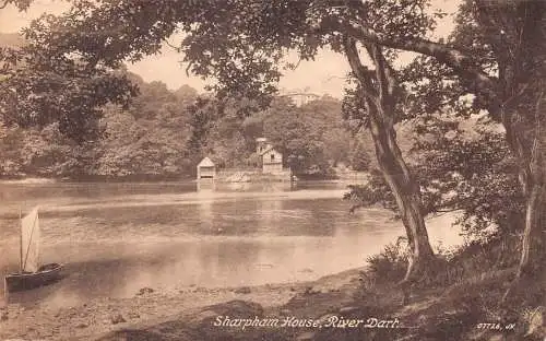 England River Dart Sharpham House Vintage Postkarte