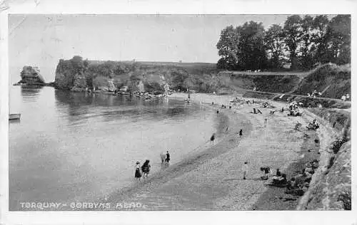 England 1910 Torquay Corbyns Head Beach Vintage Postkarte