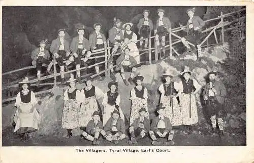 England 1909 Dorfbewohner Tirol Dorf Earl's Court Vintage Postkarte