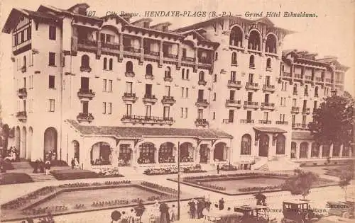Frankreich Hendaye Plage Grand Hotel Eskualduna Vintage Postkarte
