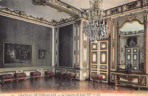 Frankreich Chateau de Versailles Chambre de Louis XV Zimmer Vintage Postkarte