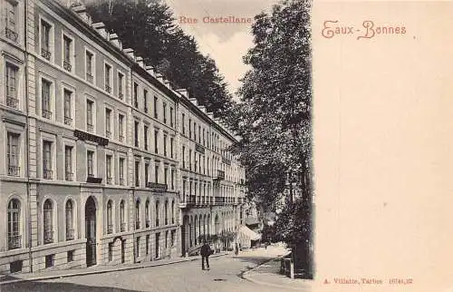 Frankreich Eaux Bonnes Rue Castellane Straße Vintage Postkarte
