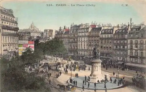Frankreich Paris La Place Clichy Square Vintage Postkarte