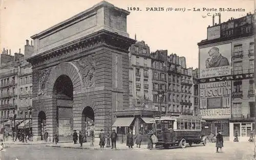 Frankreich Paris Porte St Martin Bus Byrrh Werbung Werbetafel Postkarte
