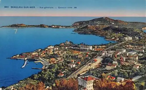 Frankreich Beaulieu Sur Mer Gesamtansicht Vintage Postkarte