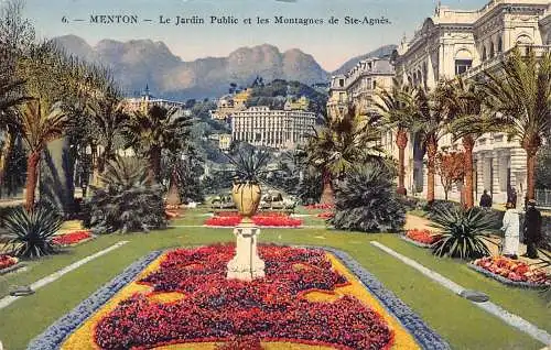 Frankreich Menton Öffentliche Gärten Montagnes de Ste Agnes Vintage Postkarte